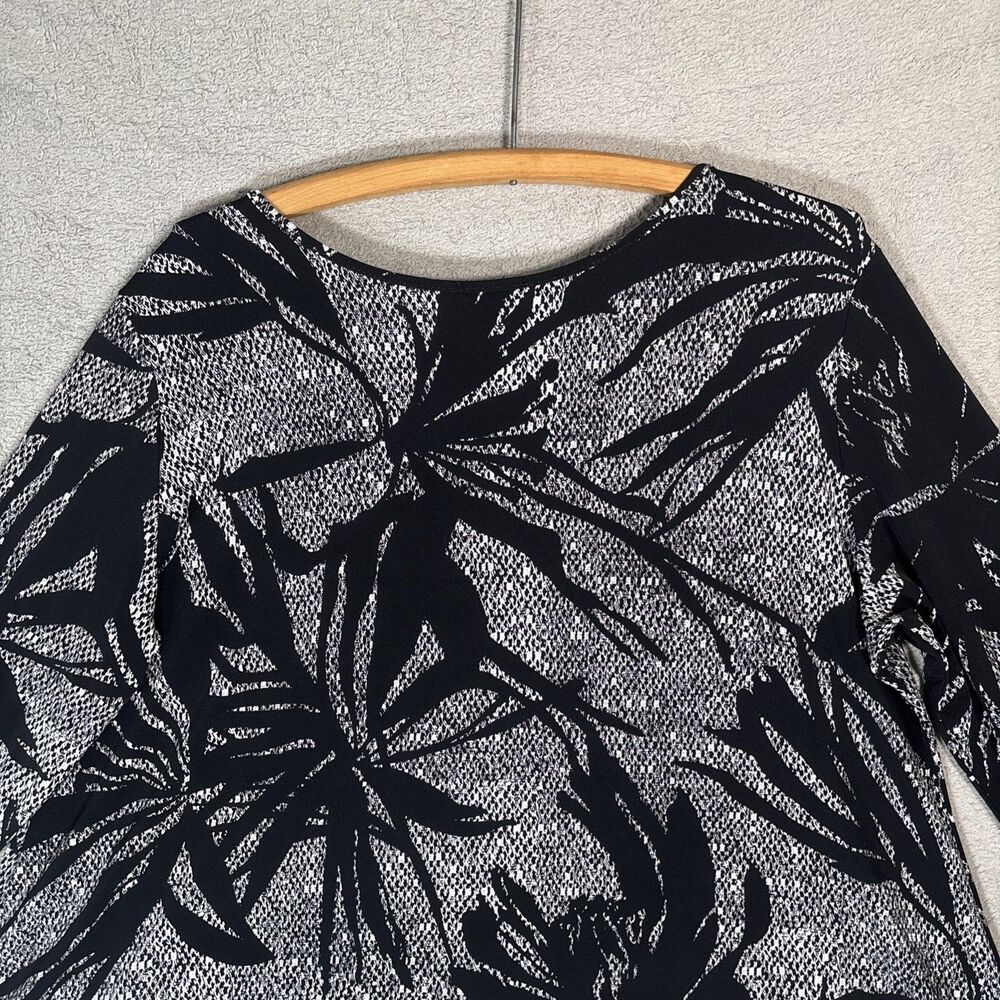 Clara Sun Woo Black & White Floral Asymmetric Tunic - Picture 12 of 15